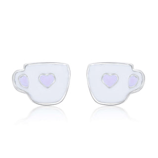 Teacup Treasures 925 Sterling Silver Stud Earrings for Kids