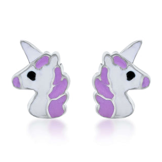 Unicorn Magic 925 Sterling Silver Stud Earrings for Kids