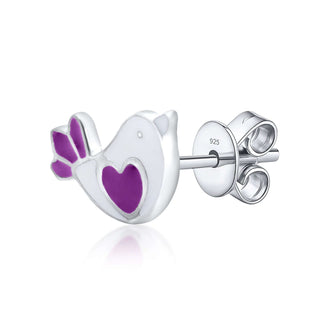 Sparrow Chirps 925 Sterling Silver Stud Earrings for Kids