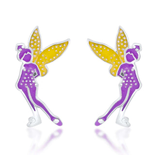 Fairy Sparkle 925 Sterling Silver Stud Earrings for Kids
