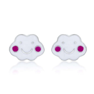 Dreamy Clouds 925 Sterling  Silver Stud Earrings for Kids