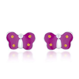 Butterfly Dazzle 925 Sterling Silver Stud Earrings for Kids
