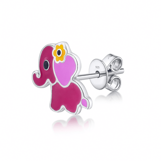 Elephant Giggles 925 Sterling Silver Stud Earrings for Kids