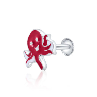 Ocean Octo-Charm 925 Sterling Silver Stud Earrings for Kids