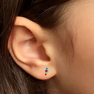Sparrow Whispers 925 Sterling Silver Stud Earrings for Kids