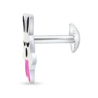 Sleepy Bunny 925 Sterling Silver Kids Stud Earrings