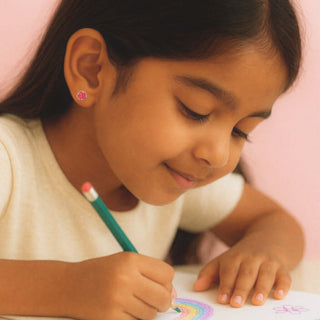 Radiant Rose 925 Sterling Silver Stud Earrings for Kids