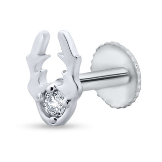 Little Reindeer Sparkle 925 Sterling Silver Stud Earrings for Kids