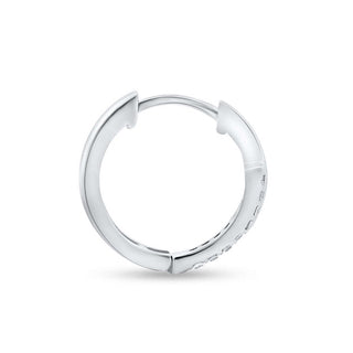 Nipura 925 Sterling Silver CZ Huggie Hoop Earrings showcasing high-polish finish and elegant design.