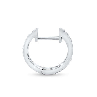 Radiant CZ Pave Hoop Earrings in Sterling Silver
