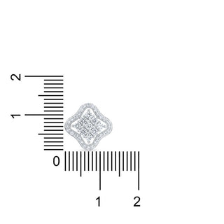 Floral Star CZ 925 Sterling Silver Stud Earrings