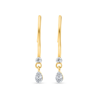 Nipura Teardrop CZ Dangle Earrings in 925 Sterling Silver