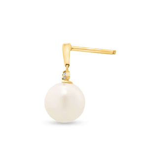 Lustrous Pearl 925 Sterling Silver Drop Earrings with Gold-Tone Finish