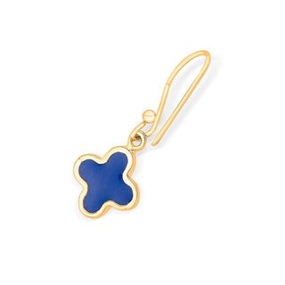Blue Clover Drop - Golden 925 Sterling Silver Necklace and Earrings Set