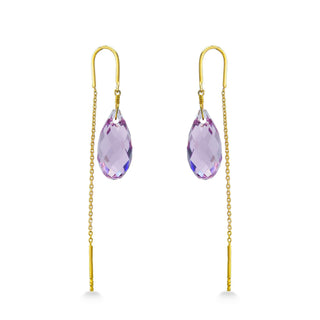 Gold-Plated 925 Sterling Silver Austrian Crystal Sui Dhaga Earrings