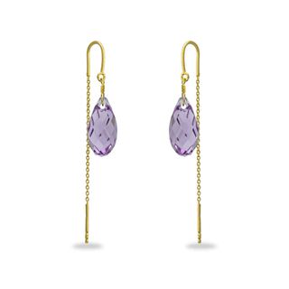 Gold-Plated 925 Sterling Silver Austrian Crystal Sui Dhaga Earrings