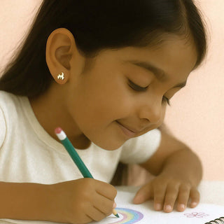 Twinkling Dreams 925 Sterling Silver Gold-Plated Kids Earrings