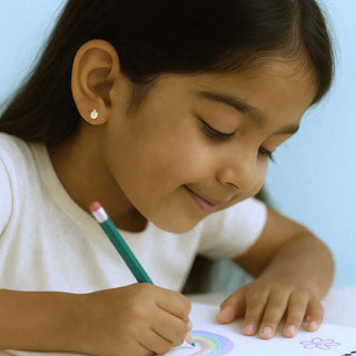 Gold Plated Cutout Pomegranate 925 Sterling Silver Stud Earrings