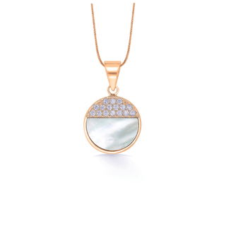 Rosegold 925 Sterling Silver Over the Moon Pendant Set(without chain)