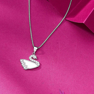 Dance of Swan 925 Sterling Silver Pendant-set(without chain)