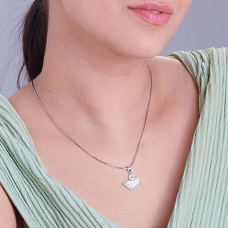 Dance of Swan 925 Sterling Silver Pendant-set(without chain)