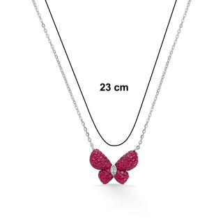 Nipura 925 Sterling Silver Pink Haruki Zircon Necklace with Chain