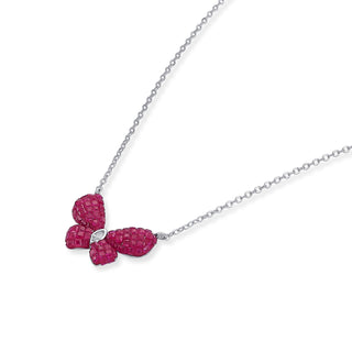 Nipura 925 Sterling Silver Pink Haruki Zircon Necklace with Chain