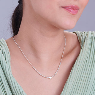 Nipura 925 Sterling Silver Heart Beaded Necklace