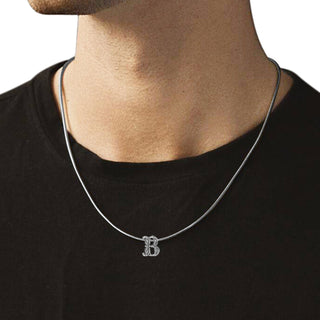 B Initial 925 Sterling Silver Pendant without Chain