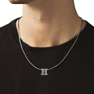 H Initial 925 Sterling Silver Pendant without Chain