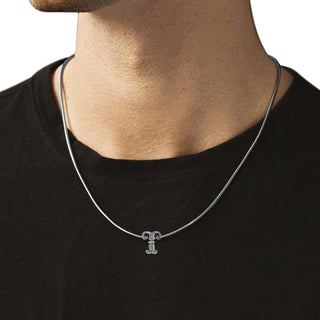 T Initial 925 Sterling Silver Pendant without  Chain