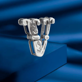 V Initial 925 Sterling Silver Pendant without Chain