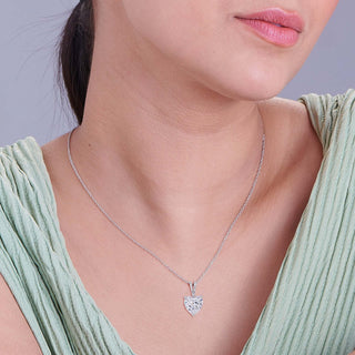 Heart Zircon Classic 925 Sterling Silver Pendant without Chain