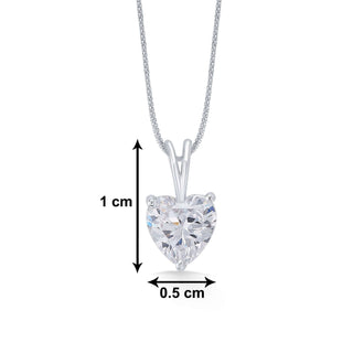 Heart Zircon Classic 925 Sterling Silver Pendant without Chain
