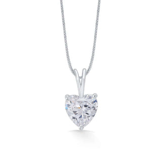Heart Zircon Classic 925 Sterling Silver Pendant without Chain