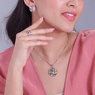 Nipura 925 Sterling Silver Bouquet of Flowers Enamel Ring