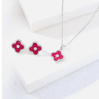 Nipura 925 Sterling Silver Pink Cornus Zircon Earrings