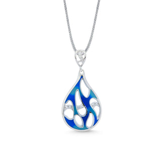 Ocean Bed 925 Sterling Silver Enamel Pendant(without chain)