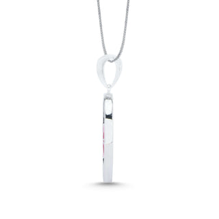 Pink Cosmos 925 Sterling Silver Enamel Pendant(without chain)