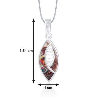 Modern Marquise Shape 925 Sterling Silver Pendant(without chain)