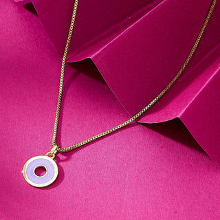 Purple Circles 925 Sterling Silver Pendant- Golden(without chain)
