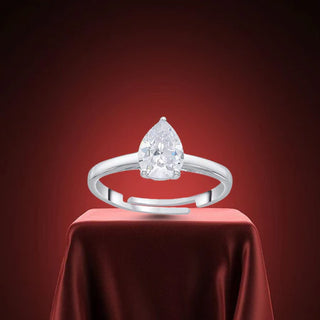 Pear Zircon Classic 925 Sterling Silver Ring