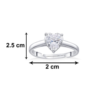Heart Zircon Classic 925 Sterling Silver Ring