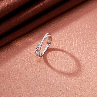 Zircon Twist  Wrap 925 Sterling Silver Ring