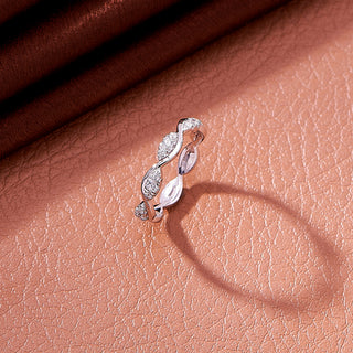 Zircon Twisted Wave 925 Sterling Silver Ring