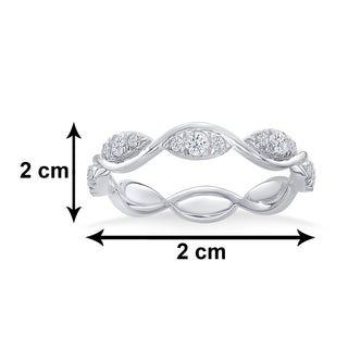 Zircon Twisted Wave 925 Sterling Silver Ring