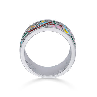 Nipura 925 Sterling Silver Bouquet of Flowers Enamel Ring