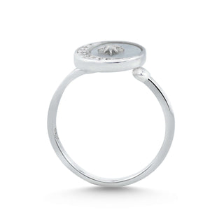 Minimalist Crescent Star 925 Sterling Silver Adjustable Ring