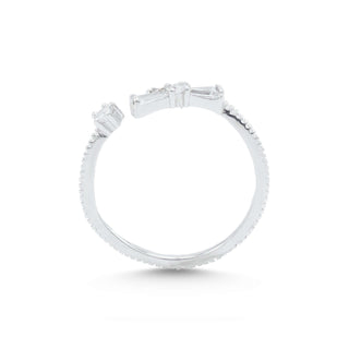 Minimalist Crystal Knot 925 Sterling Silver Adjustable Ring