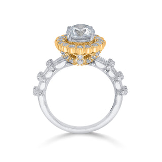 Floral Halo Solitaire 925 Sterling Silver Ring